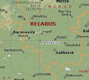 Map showing Belarus
