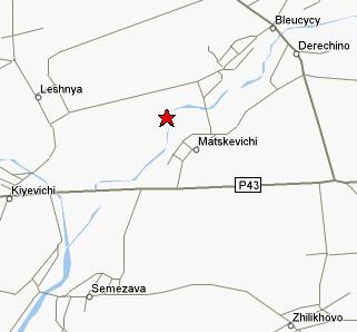 Map showing Matskevichi, Belarus
