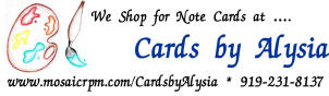 "Cards by Alysia"  bumper sticker